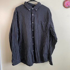 Obey Striped Button Down Long Sleeve Shirt